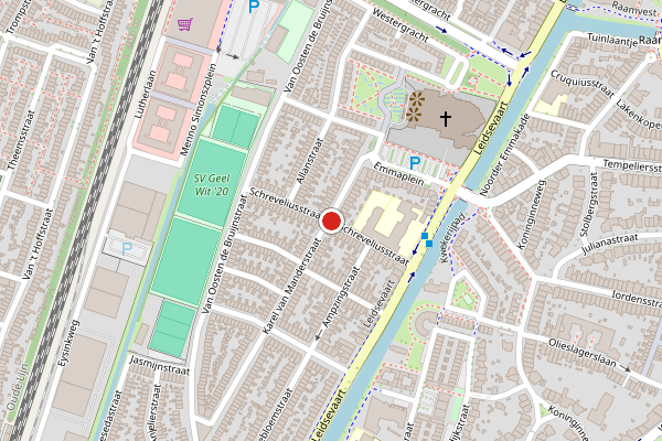 Brandweer-melding op Schreveliusstraat, Haarlem op 21 juli, kaart-overzicht