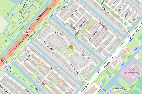 Ambulance-melding op Statendam, Hoofddorp op 22 juli, kaart-overzicht