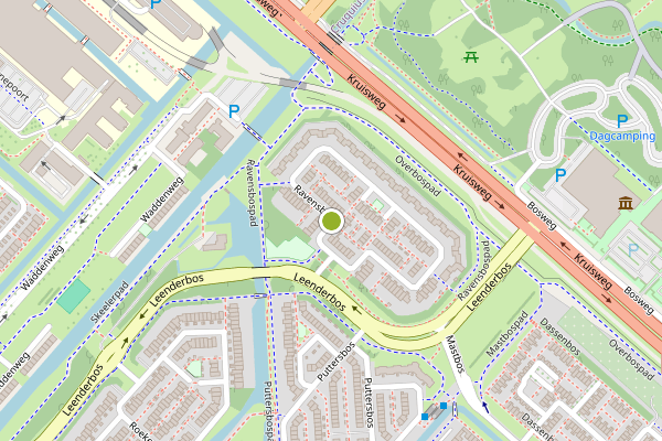 Ambulance-melding op Ravensbos, Hoofddorp op 22 juli, kaart-overzicht