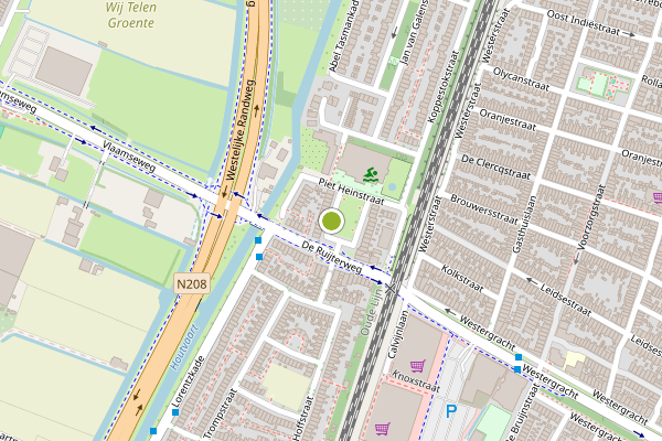 Ambulance-melding op De Ruijterplein, Haarlem op 24 juli, kaart-overzicht