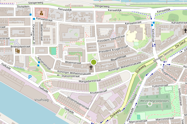 Ambulance-melding op Bloemstraat, IJmuiden op 24 juli, kaart-overzicht