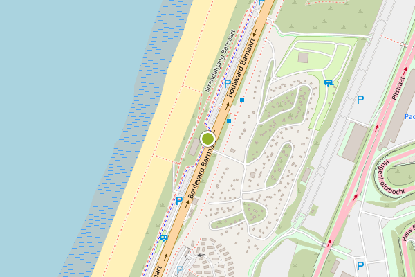 Ambulance-melding op Boulevard Barnaart, Zandvoort op 24 juli, kaart-overzicht