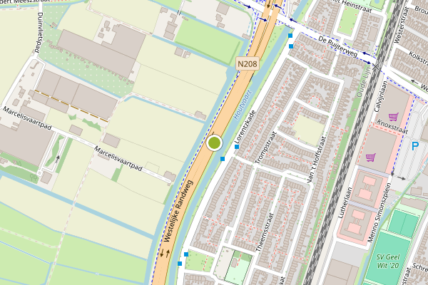 Ambulance-melding op Westelijke Randweg, Haarlem op 25 juli, kaart-overzicht