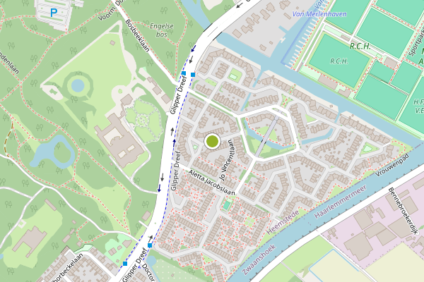 Ambulance-melding op Johanna Westerdijklaan, Heemstede op 25 juli, kaart-overzicht