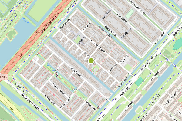 Ambulance-melding op Watervliet, Hoofddorp op 25 juli, kaart-overzicht