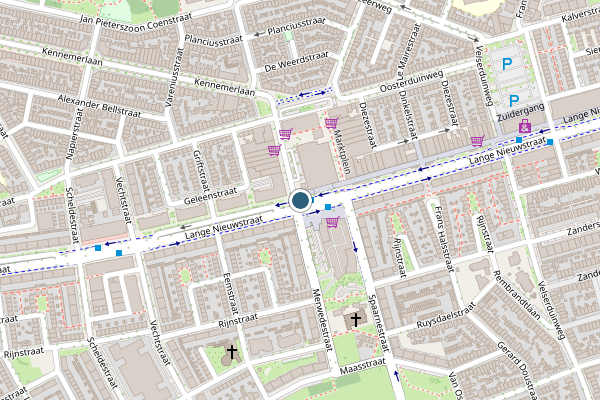 Politie-melding op Lange Nieuwstraat, IJmuiden op 25 juli, kaart-overzicht