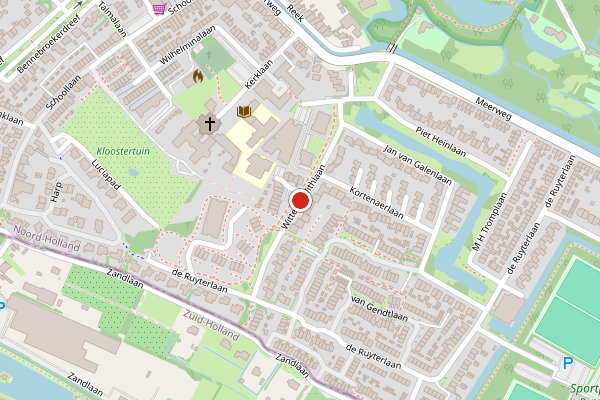 Brandweer-melding op Witte de Withlaan, Bennebroek op 25 juli, kaart-overzicht