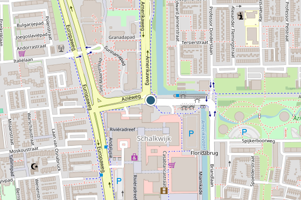 Politie-melding op Azieweg, Haarlem op 25 juli, kaart-overzicht