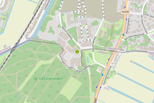 Ambulance-melding op Haarlemmerstraat, Bennebroek op 25 juli, kaart-overzicht