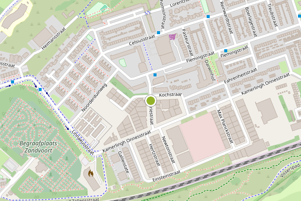 Ambulance-melding op Curiestraat, Zandvoort op 25 juli, kaart-overzicht