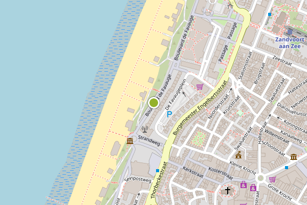 Ambulance-melding op Boulevard de Favauge, Zandvoort op 26 juli, kaart-overzicht