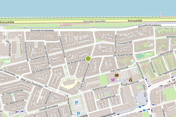 Ambulance-melding op De Ruyterstraat, IJmuiden op 26 juli, kaart-overzicht