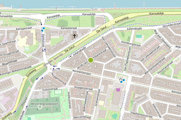 Ambulance-melding op Willem Barendszstraat, IJmuiden op 27 juli, kaart-overzicht