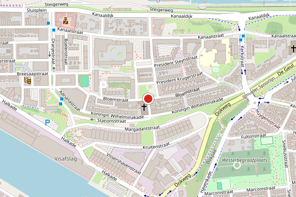 Brandweer-melding op Bloemstraat, IJmuiden op 27 juli, kaart-overzicht