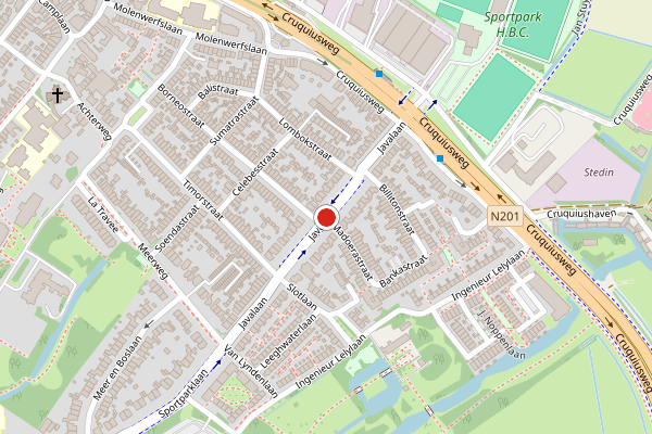 Brandweer-melding op Javalaan, Heemstede op 27 juli, kaart-overzicht