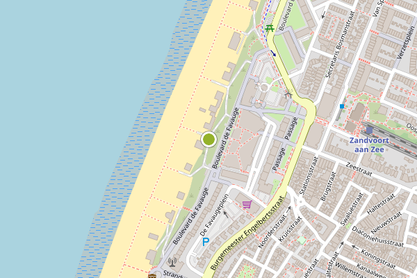 Ambulance-melding op Strandafgang De Favauge, Zandvoort op 27 juli, kaart-overzicht