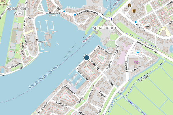 Politie-melding op Spaarnekade, Spaarndam op 11 juli, kaart-overzicht