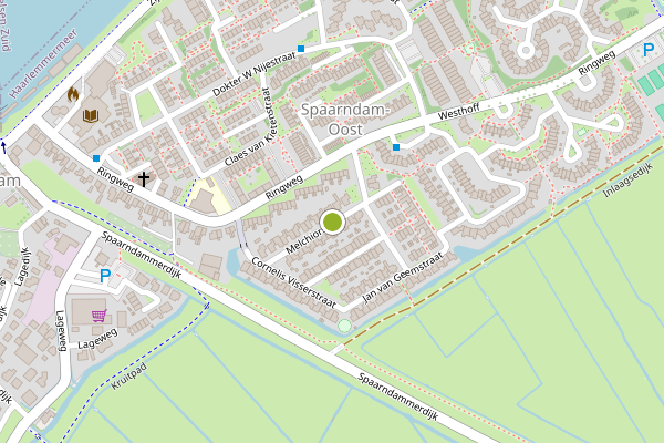 Ambulance-melding op Melchiorstraat, Spaarndam op 30 juni, kaart-overzicht