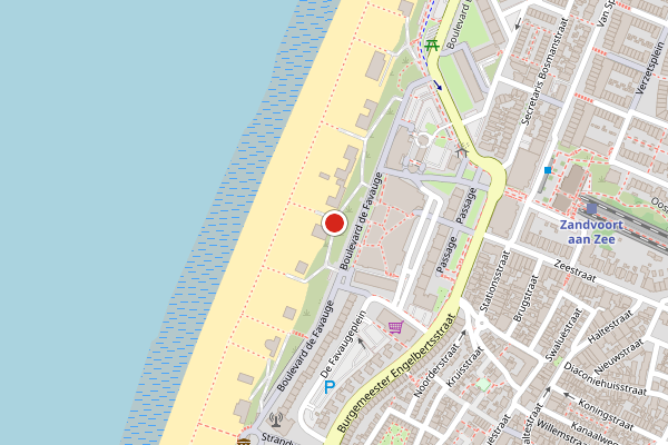 Brandweer-melding op Strandafgang De Favauge, Zandvoort op 28 juli, kaart-overzicht