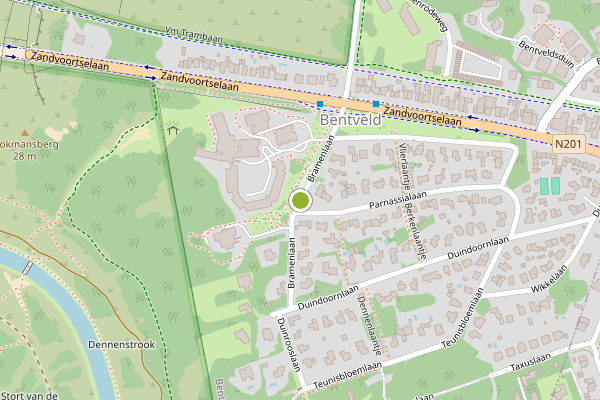 Ambulance-melding op Bramenlaan, Bentveld op 29 juli, kaart-overzicht