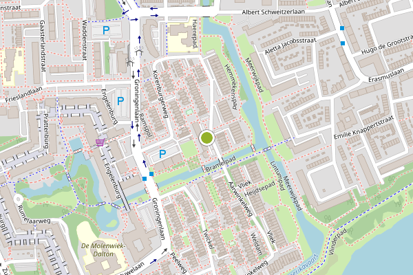 Ambulance-melding op Brammershoop, Haarlem op 30 juli, kaart-overzicht