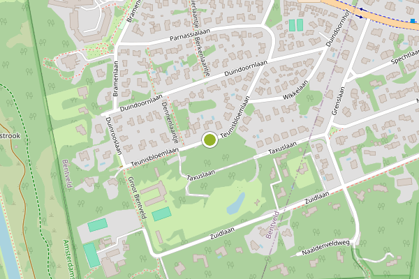 Ambulance-melding op Teunisbloemlaan, Bentveld op 30 juli, kaart-overzicht
