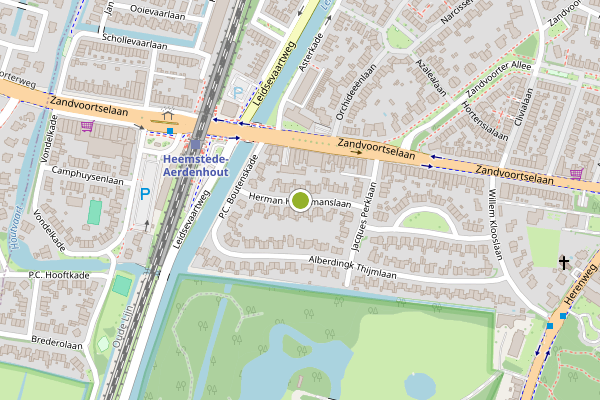 Ambulance-melding op Herman Heijermanslaan, Heemstede op 30 juli, kaart-overzicht