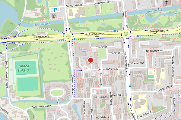 Brandweer-melding op Terschellingpad, Haarlem op 30 juli, kaart-overzicht