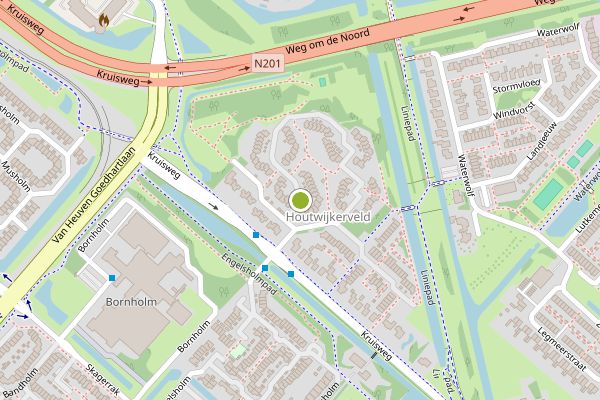 Ambulance-melding op Houtwijkerveld, Hoofddorp op 30 juli, kaart-overzicht