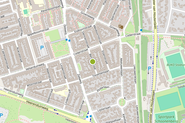 Ambulance-melding op Berkenstraat, IJmuiden op 31 juli, kaart-overzicht