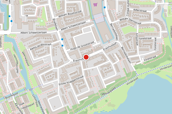 Brandweer-melding op Erasmuslaan, Haarlem op 1 augustus, kaart-overzicht