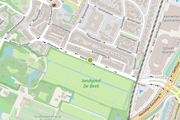 Ambulance-melding op Kleverlaan, Bloemendaal op 1 augustus, kaart-overzicht