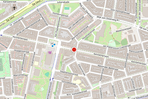 Brandweer-melding op Kennemerlaan, IJmuiden op 1 augustus, kaart-overzicht