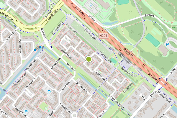 Ambulance-melding op Dassenbos, Hoofddorp op 1 augustus, kaart-overzicht