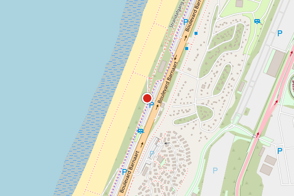 Brandweer-melding op Strandafgang Barnaart, Zandvoort op 1 augustus, kaart-overzicht