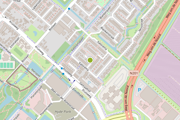 Ambulance-melding op Kalorama, Hoofddorp op 2 augustus, kaart-overzicht