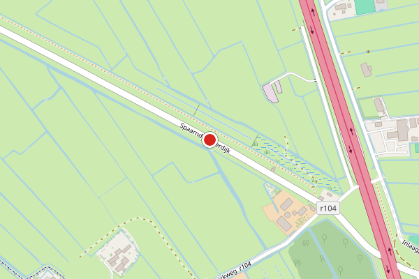 Brandweer-melding op Spaarndammerdijk, Spaarndam op 2 augustus, kaart-overzicht