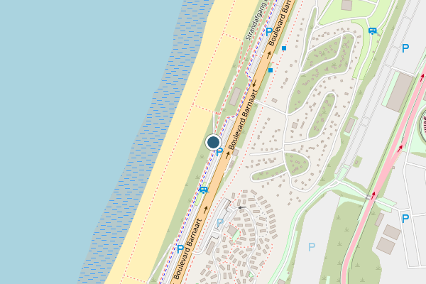 Politie-melding op Strandafgang Barnaart, Zandvoort op 4 augustus, kaart-overzicht