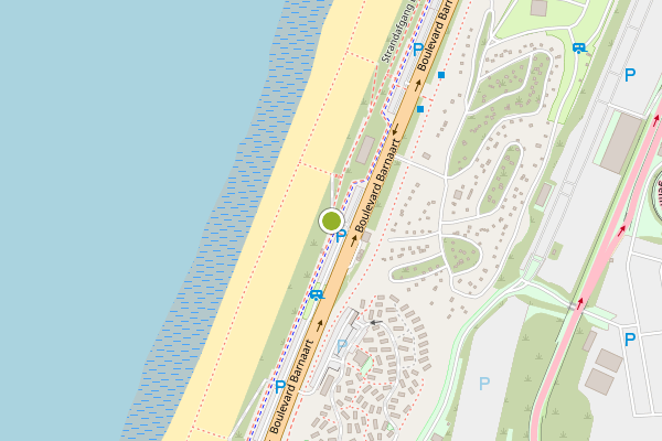 Ambulance-melding op Strandafgang Barnaart, Zandvoort op 4 augustus, kaart-overzicht