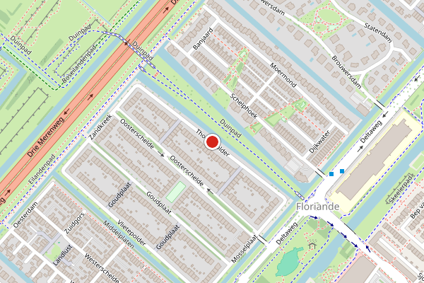 Brandweer-melding op Thoornpolder, Hoofddorp op 4 augustus, kaart-overzicht