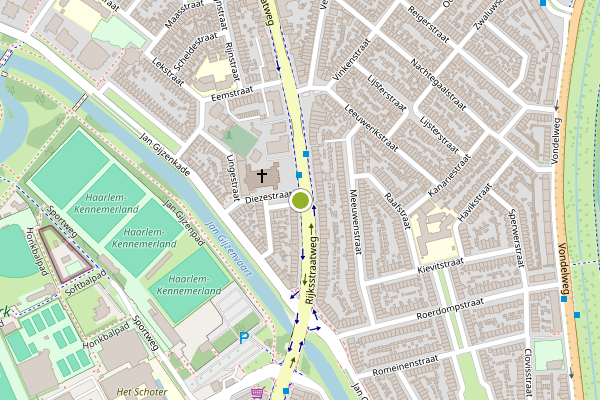 Ambulance-melding op Rijksstraatweg, Haarlem op 4 augustus, kaart-overzicht