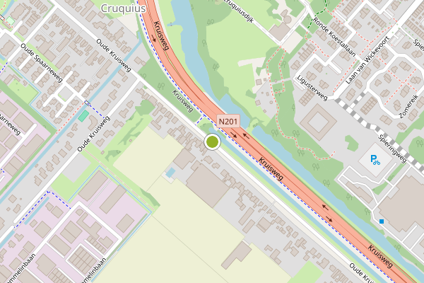 Ambulance-melding op Oude Kruisweg, Cruquius op 4 augustus, kaart-overzicht