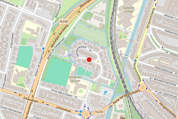 Brandweer-melding op Kennemerpark, Overveen op 4 augustus, kaart-overzicht