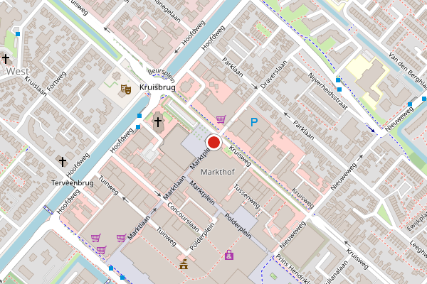 Brandweer-melding op Marktplein, Hoofddorp op 5 augustus, kaart-overzicht