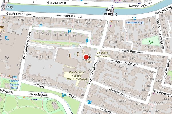 Brandweer-melding op Kleine Houtweg, Haarlem op 6 augustus, kaart-overzicht
