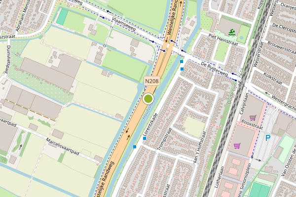 Ambulance-melding op Westelijke Randweg, Haarlem op 6 augustus, kaart-overzicht