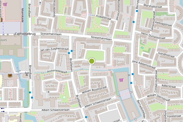 Ambulance-melding op Baden-Powellstraat, Haarlem op 7 augustus, kaart-overzicht