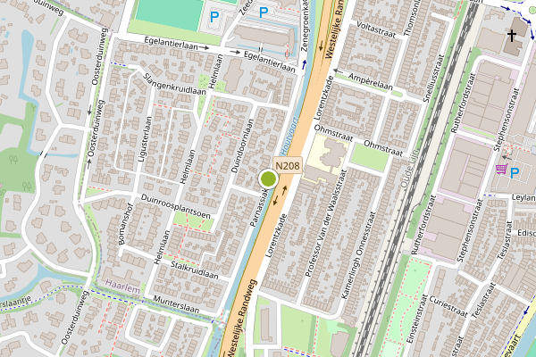 Ambulance-melding op Parnassiakade, Haarlem op 29 mei, kaart-overzicht