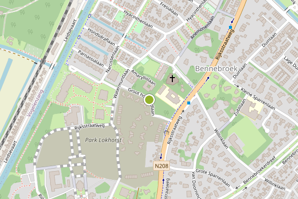 Ambulance-melding op Groot hoefbladlaan, Bennebroek op 28 mei, kaart-overzicht