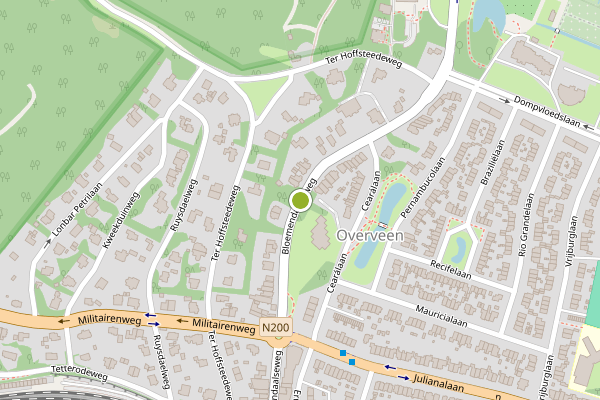 Ambulance-melding op Bloemendaalseweg, Overveen op 26 mei, kaart-overzicht